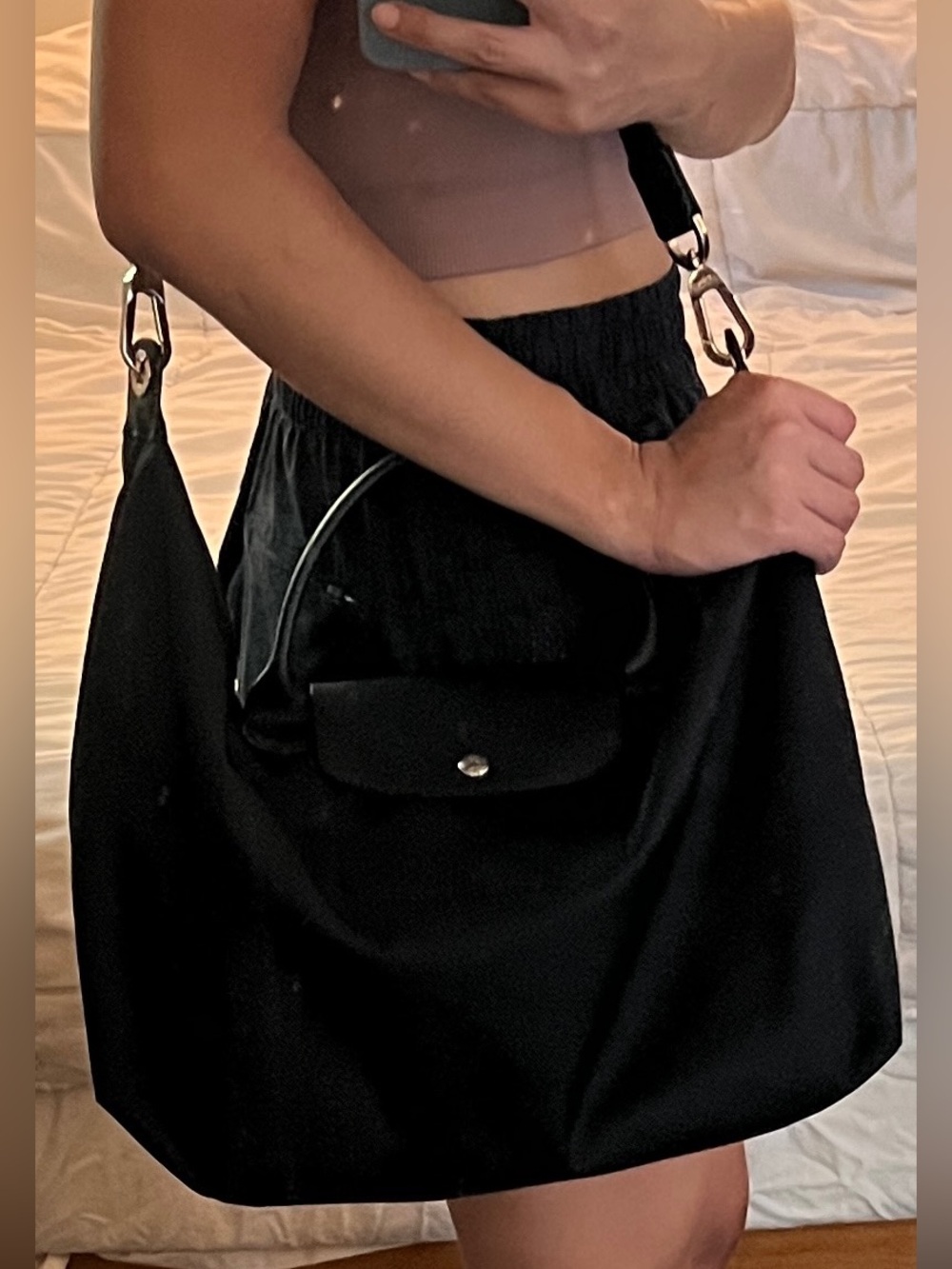 Longchamp Black Le Pliage Large Tote with Strap - Picture 8 of 8